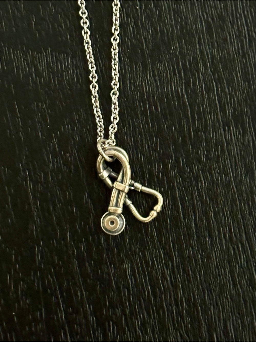 James Avery silver Stethoscope Charm Necklace